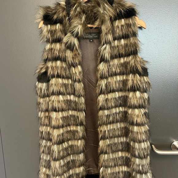 Donna Salyers Fabulous Fur Nordstrom best FAUX fur luxurious vest M - Picture 2 of 11
